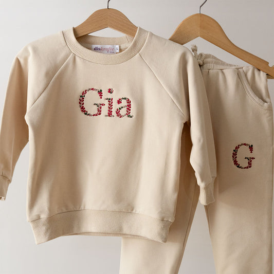 BUBS SWEATSHIRT SET: NAME IN FOLIAGE