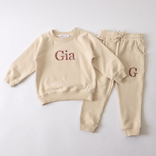 BUBS SWEATSHIRT SET: NAME IN FOLIAGE