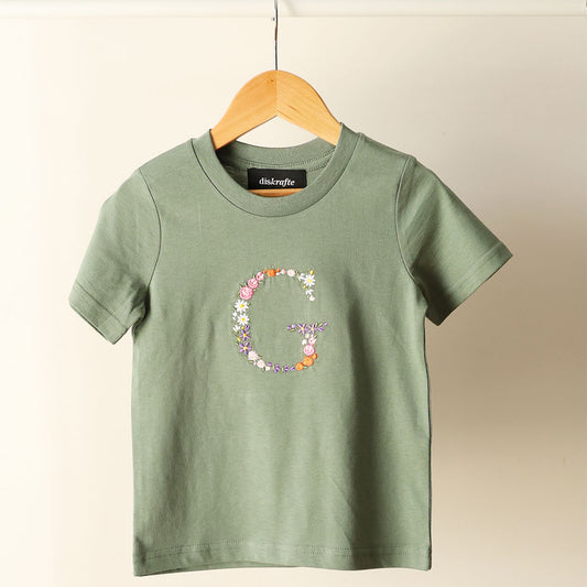 KIDS REGULAR TEE: FLORAL MONOGRAM