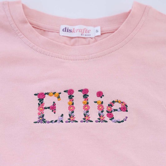 KIDS DROP SHOULDER TEE: NAME IN HEIRLOOM