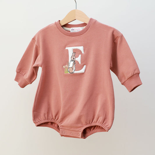 BUBS BUBBLE ROMPER: COTTON TAIL AND PETER RABBIT MINKY MONOGRAM