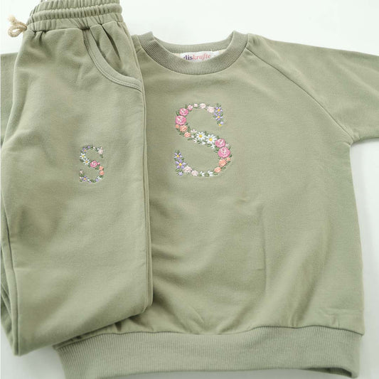 BUBS SWEATSHIRT SET: HEIRLOOM MONOGRAM