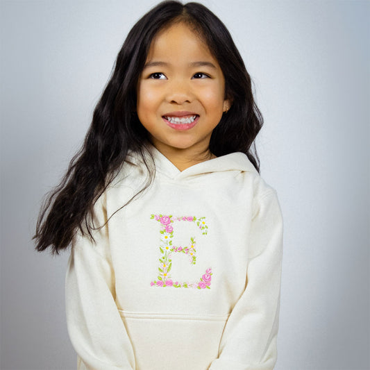 KIDS HOODIE: MONOGRAM in FLORAL