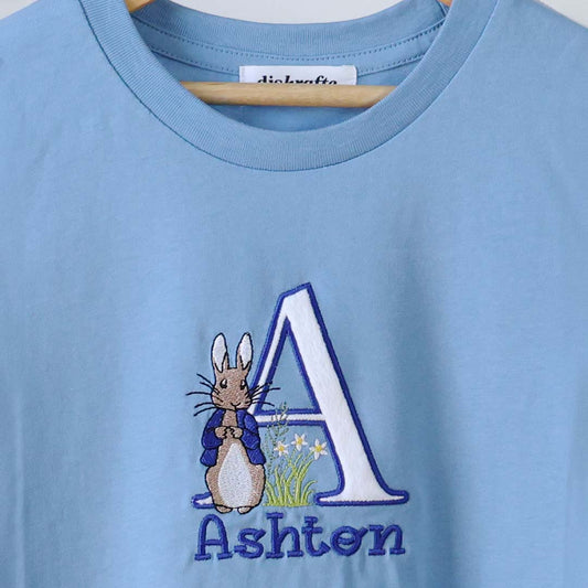 KIDS REGULAR TEE: PETER RABBIT and COTTON TAIL MONOGRAM